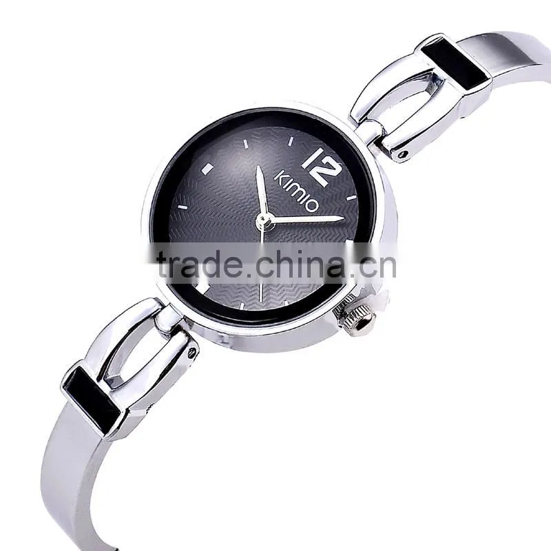 Shining Gold Case Watch Quartz Watch Women Leather Band Wrist Quartz