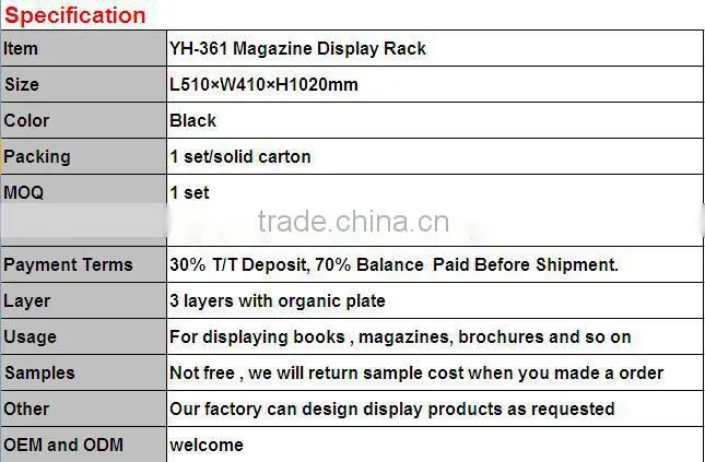 A4 size foldable acrylic leaflet rack