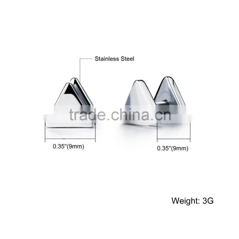 2016 fashion item special triangle shape stainless steel earrings