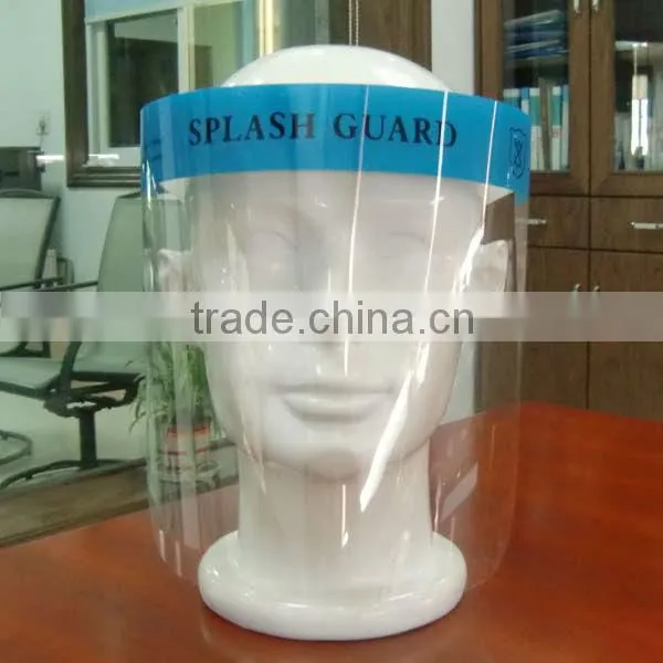 2016 Disposable Medical face shield Safety anti-fog & chemical splash Face Shield dental face shield PET face shield