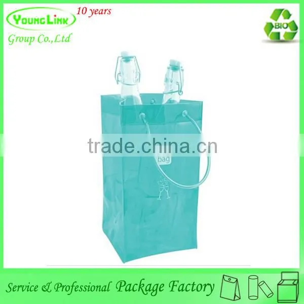 Customized clear cheap plastic ice bag for wine
