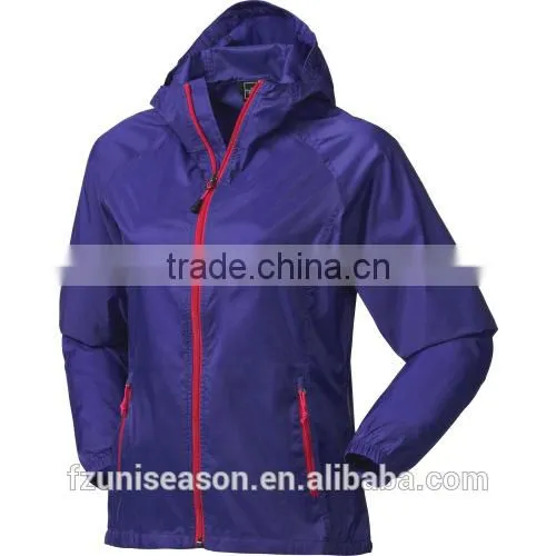 Waterproof nylon lightweight foldable windbreaker