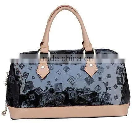 2012 NEWEST and Fashion lady Black PU handbags in name brand