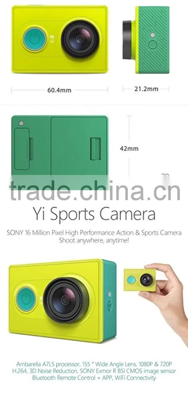 New Product 2016 china suppliers mini wifi bluetooth4.0 waterproof 1080P HD digital video original xiaomi yi Action Sport Camera