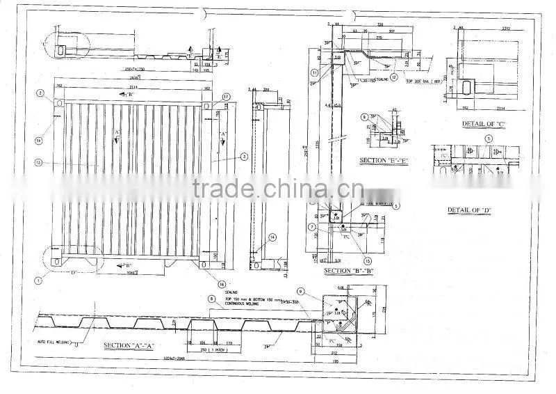 40 HC container ISO Shipping Container Front Plate, Front Panel