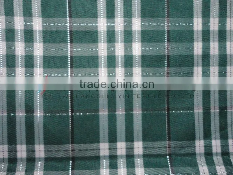 polyester Yarn Dyed Check Flashy Yarn Fabric