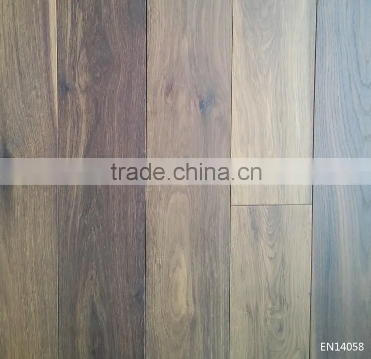 Antique Dark Smoked White Oak Wood Parquet Flooring