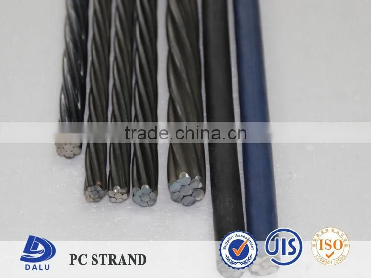ASTM A416 15.24mm 12.7mm Unbonded Steel Strands Manufacture China