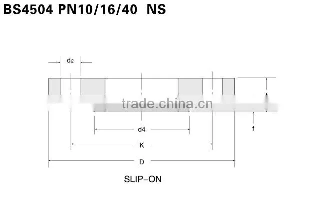 BS 4504 PN10/16/40 NS Slip on RF flange
