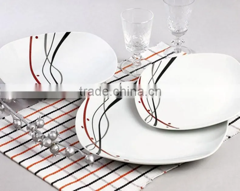 Square fine porcelain dinner sets for Peru homewares