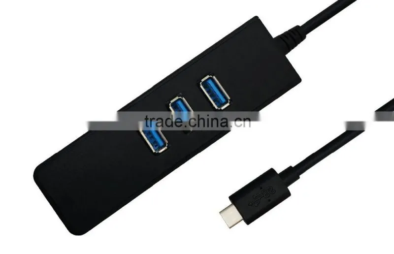 USB3.1/Type-C to USB3.0 Adapter Connector Hub 2pcs/lot 3 * USB3.0 Ports and1* lan port for Macbook Chromebook