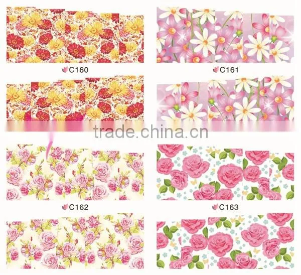 2015 new nail art transfer foil sticker,fashion waterproof nail strips,water transfer nail art stickers
