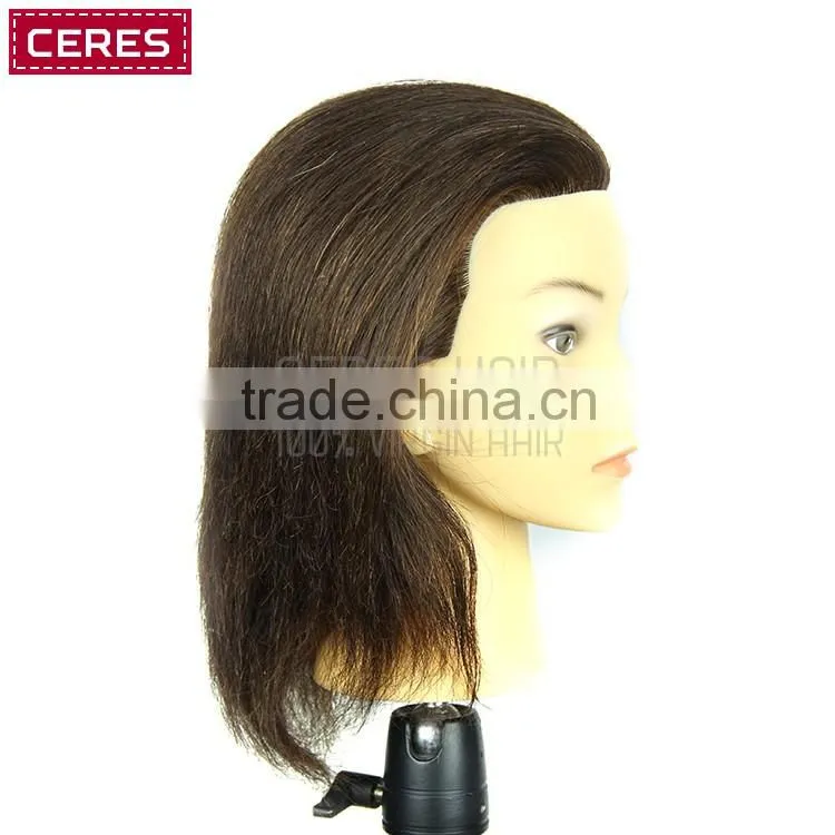 16" synthetic hair black cosmetology training mannequin head