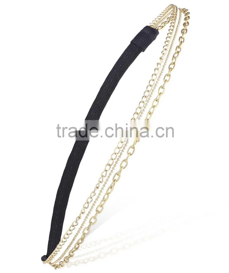 Fashion rhinestone high end quality pretty fashion Embellished Stretch headband hairband