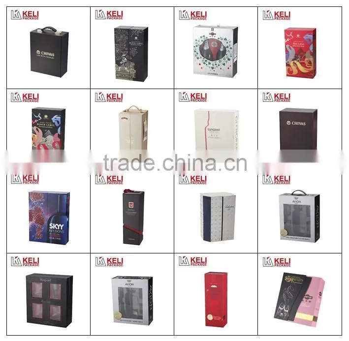 Unique glossy color single bottle cardboard wine box with one shaker