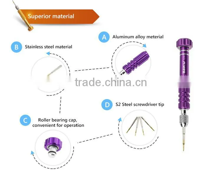 BK-360 baku cell phone repair tools phillips torx slotted pentalobe screwdriver