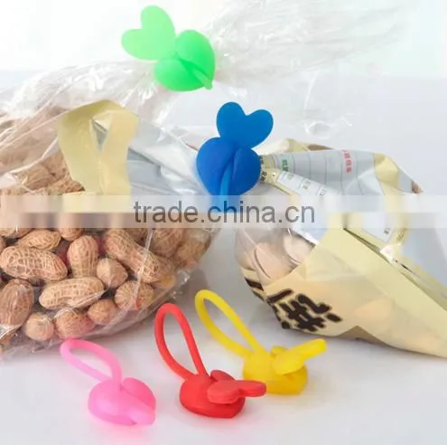 Hot Sale Eco-friendly Silica Gel Sealing Clip Food Bag Bands Bobbin Bundled Winder Belt Wire
