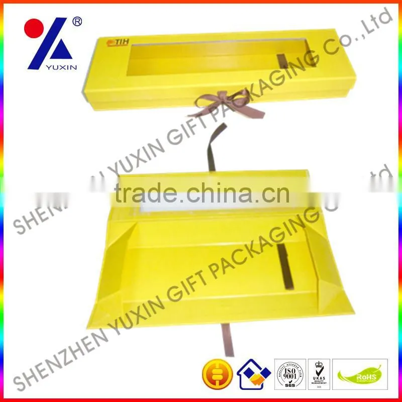 Necklace or watch packaging case with ribbon and reasonable price,have delicate design,foldable box