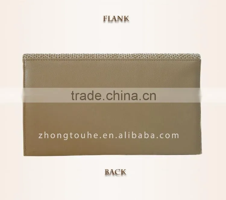 2015 wholesale vogue ladies PU/straw Messenger bag