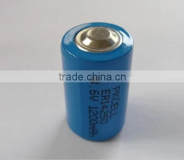 High Energy Type 1/2aa Er14250 3.6v 1200mah Er14250 Lithium Battery
