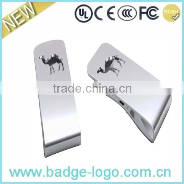 High-quality stainless steel logo money clip/ stainless steel money clip supplier