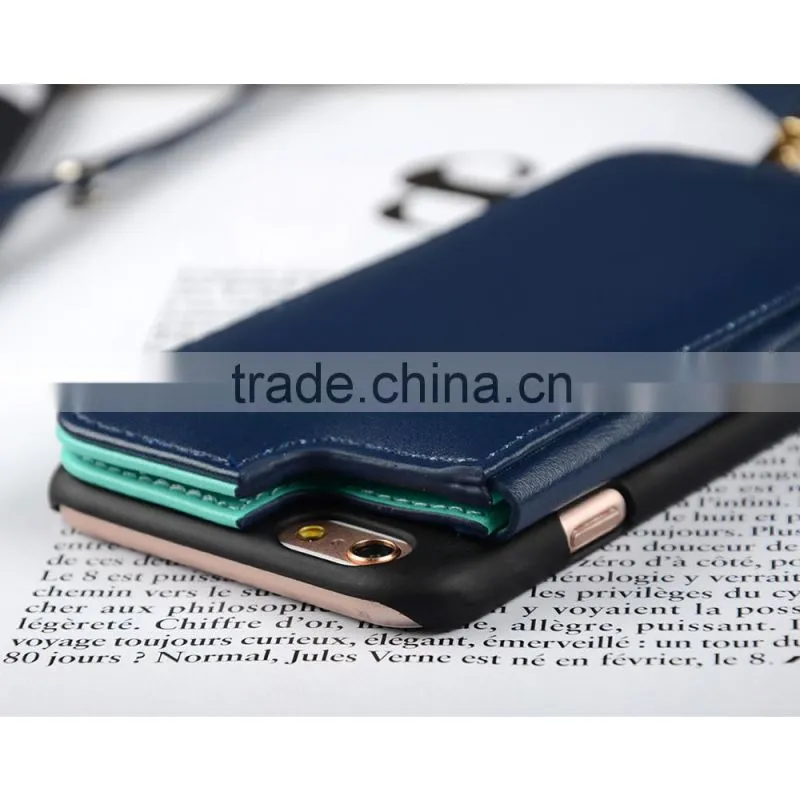 C&T Metal Chain Premium Flip Folio Purse Handbag PU Leather Case Cover For iPhone7