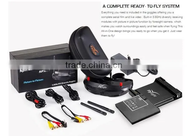 H1918 New Arrival Flysight SPX01 Picture in Picture FPV Goggles with Charger & Battery and Power Supply