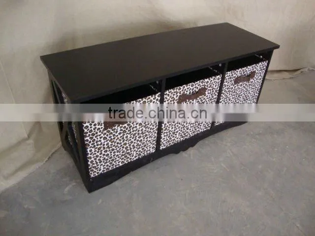 nice Wooden cabinet with willow baskets,home furniture,rattan drawers
