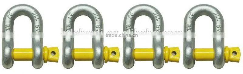 drop forged hardware alloy steel/carbon steel lifting hoist G210 D shape shackle(carbon steel)