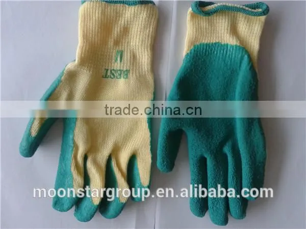 10 gauge cotton knitted Latex working gloves
