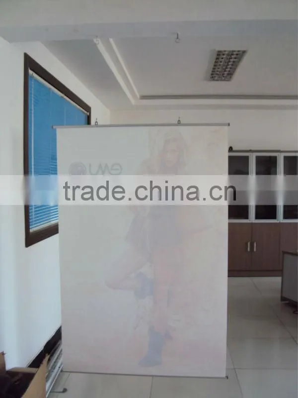 hanging banner with aluminum rails