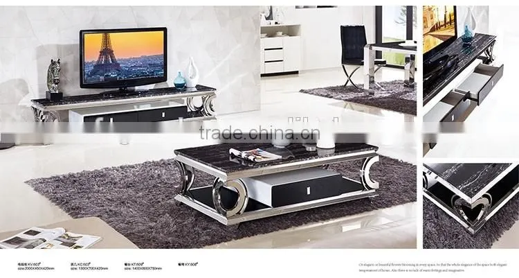 Fancy living room table furniture units marble living room sets furniture