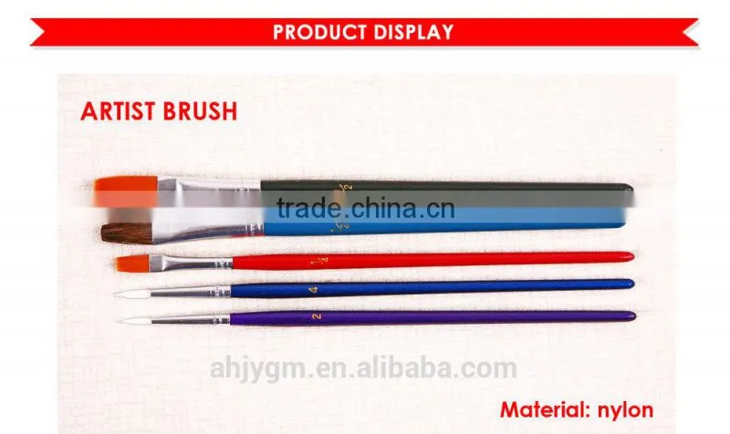 5pcs Wooden Handle Nylon Artist Brush/oil painting brush