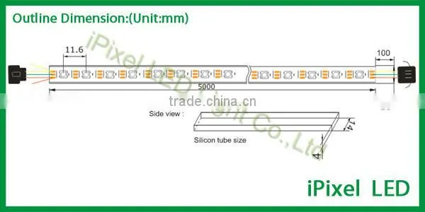 ws2812b flex rgb led active band strip with 60 leds/m