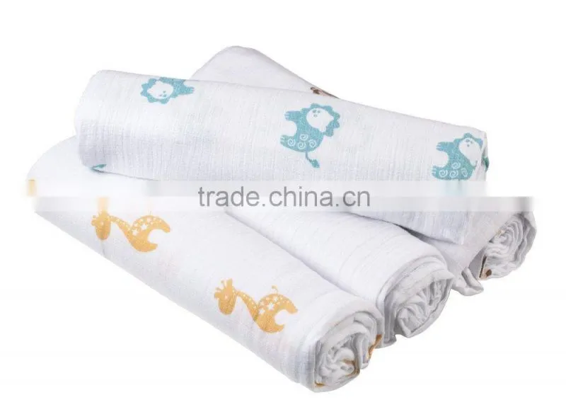 customized pattern baby muslin blanket baby bath towel