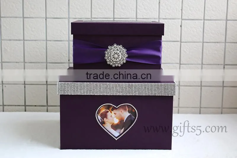 Specail wedding post box wedding card box wedding money box wiht photo frame