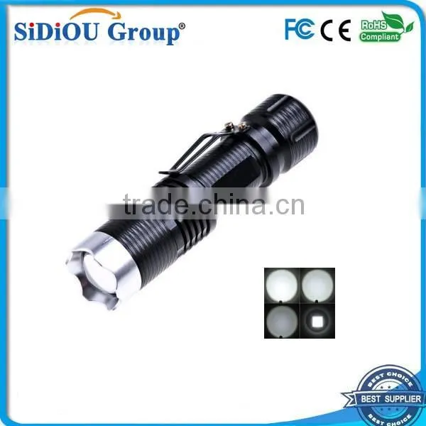 aluminum rechargeable portable emergency led flashlight
