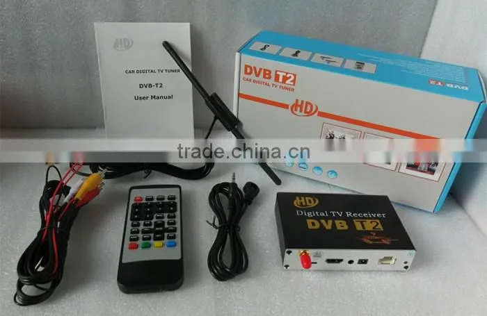 Single antenna Support 20~70KM/H HD Car DVB-T2 Car digital TV Receiver Fully compatible with DVB-T2 and H.264 MPEG-4 MPEG-2