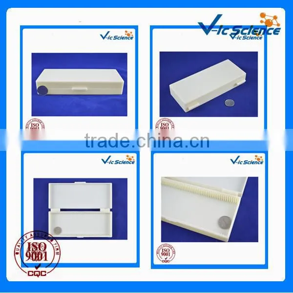 Different Kinds 50 Pcs student plastic microscope slides storage box