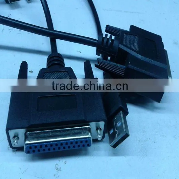 mini size 9/25 pin to usb 2.0 Serial RS232 Cable DB9/DB25 port Adapter