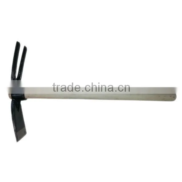 2016 Hot Seller Mini 3 Prong Garden Tools Garden Hoe with Wooden Handle