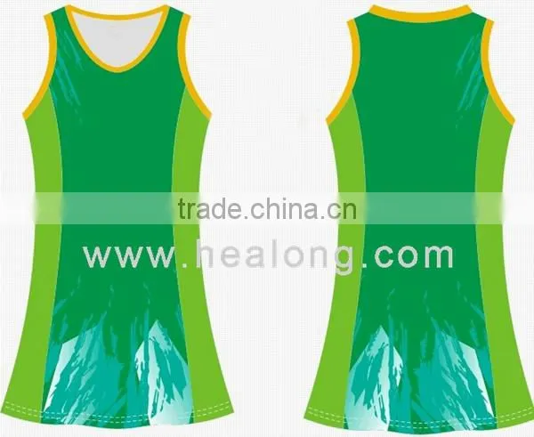 cool dry 100% polyester sublimated netball jersey