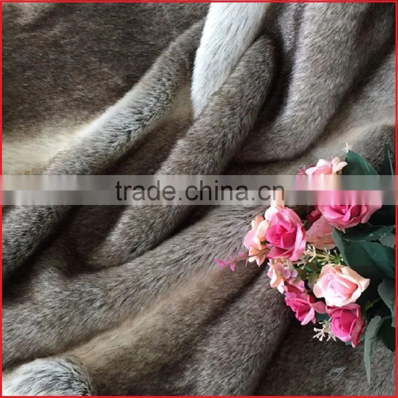Wild Mannered Gray Fox Faux Fur Throw Blanket