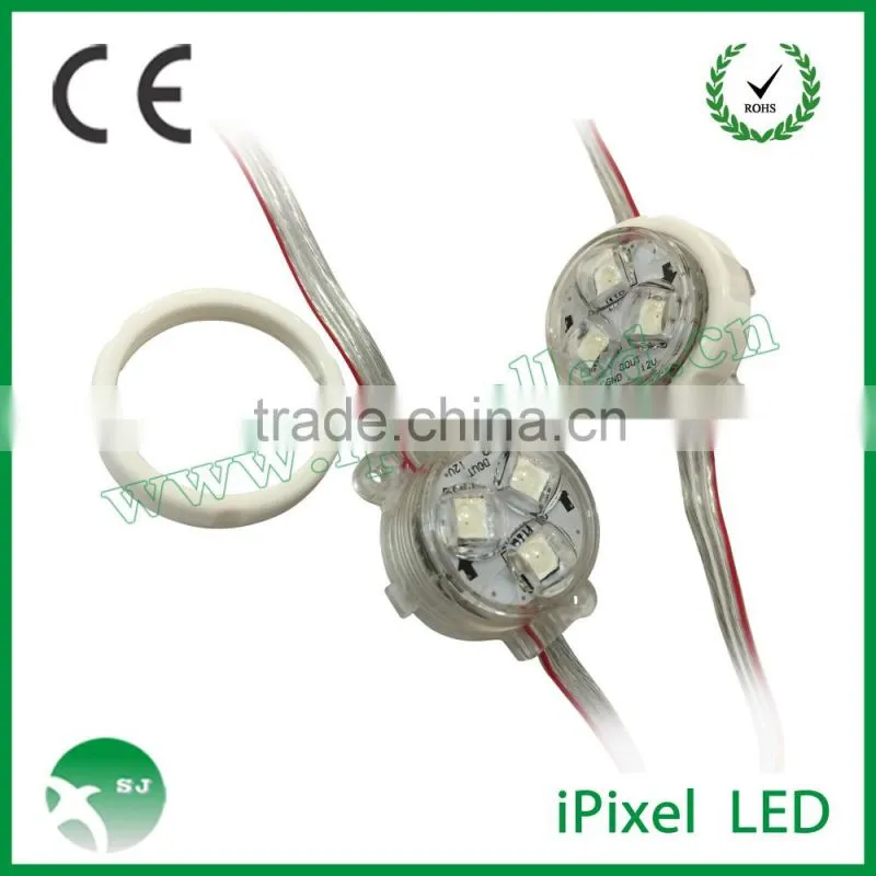 round cover 30mm flex curtain led pixels front mounting rings