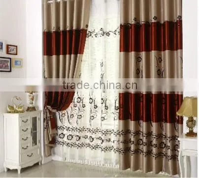 2015 moden flocd blackout fabric window curtain home textile sun protection curtain