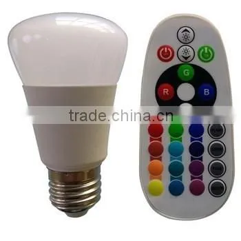 High brightness and energy saving Rgbw LED Bulb with new remote control