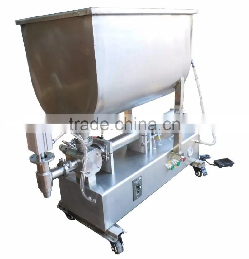 100L volume Big hopper with mixer Chilli sauce filling machine