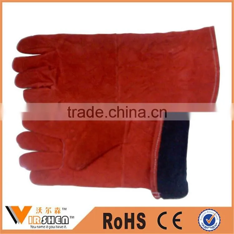 China factory Welding gauntlet glove industrial leather hand gloves