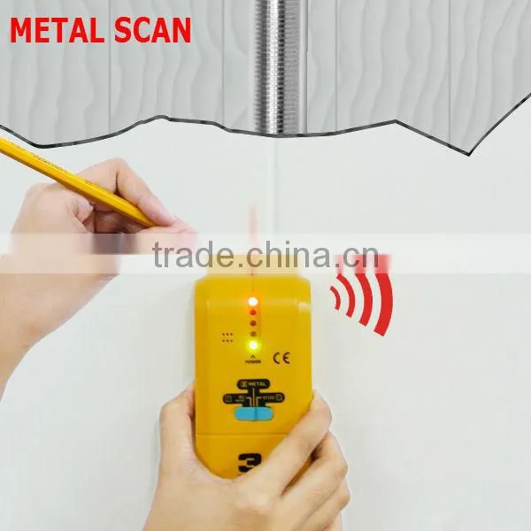 3-in-1 Detector Find Metal Wood Studs AC Voltage Live Wire Scanner Finder with Groove + Buzzer