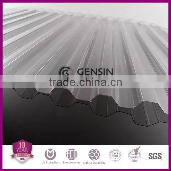 Gensin 0.8mm Polycarbonate Corrugated Sheet/ PC Wave Sheet/PC Profile Sheet